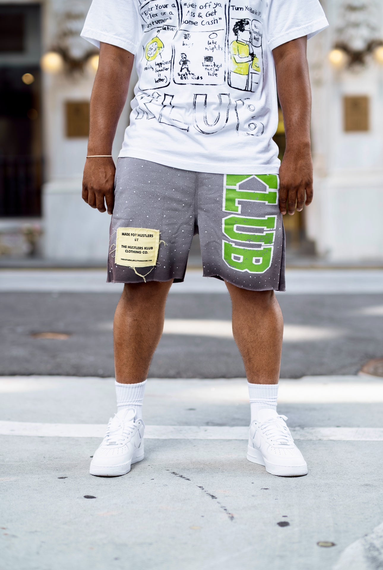 “Hustlers Don’t Stop” Rhinestone Short Set