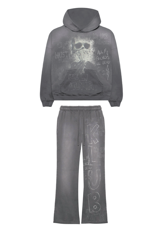 “Dead Faces” Acid Grey Sweatsuit