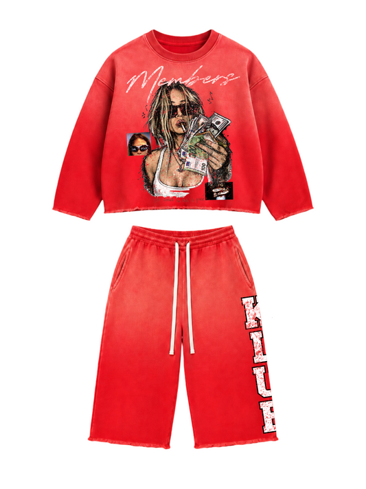 “Rich as F*ck” - Red Crewneck Set