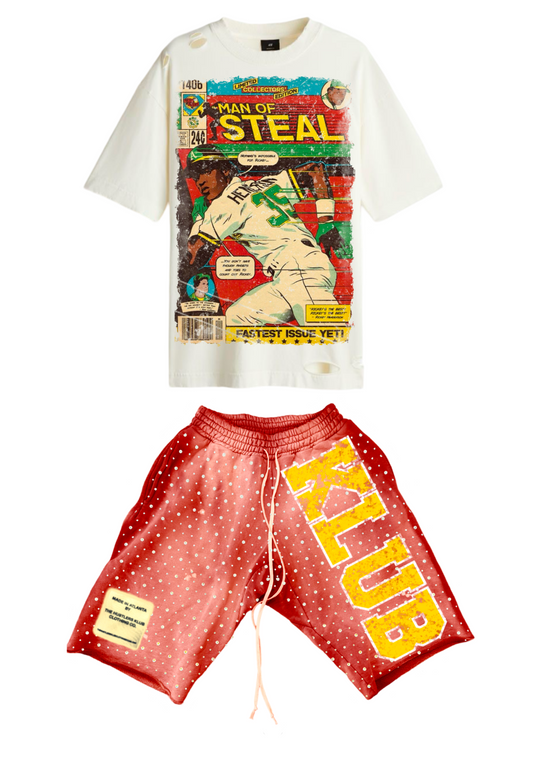 “Man Of Steel” Rhinestone Short Set