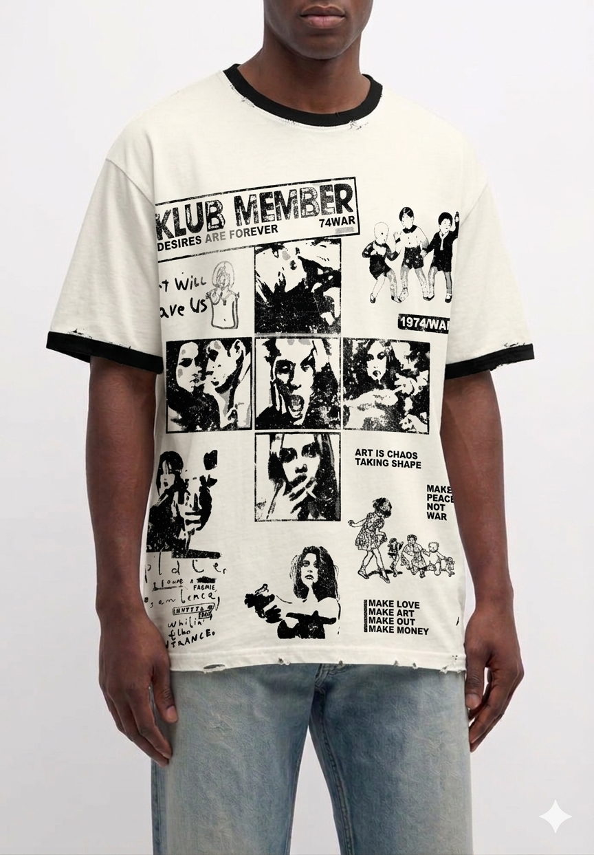 “Klub Member” Vintage Graphic Ringer T-Shirt