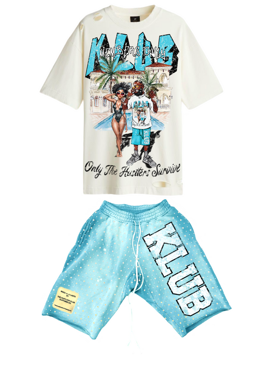 “Members Only” Rhinestone Short Set