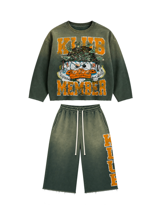 “Klub Member” - Olive Green Crewneck Set